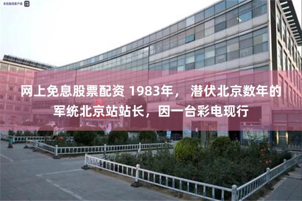 网上免息股票配资 1983年， 潜伏北京数年的军统北京站站长，因一台彩电现行