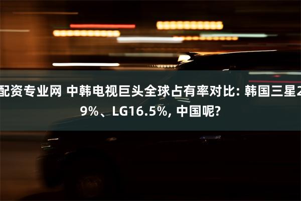 配资专业网 中韩电视巨头全球占有率对比: 韩国三星29%、LG16.5%, 中国呢?