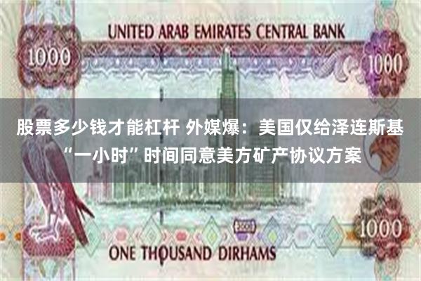 股票多少钱才能杠杆 外媒爆：美国仅给泽连斯基“一小时”时间同意美方矿产协议方案